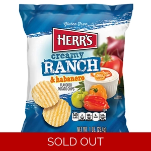Herr's Creamy Ranch & Habanero Potato Chips 28g Bag | American Snacks